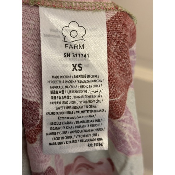 FARM RIO‎ Fresh Garden One-Shoulder Linen Floral Midi Dress Size XS New $295 - Picture 8 of 10